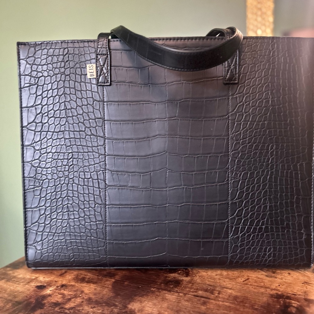 BEIS Large Work Tote- Black Croc - Picture 3 of 4